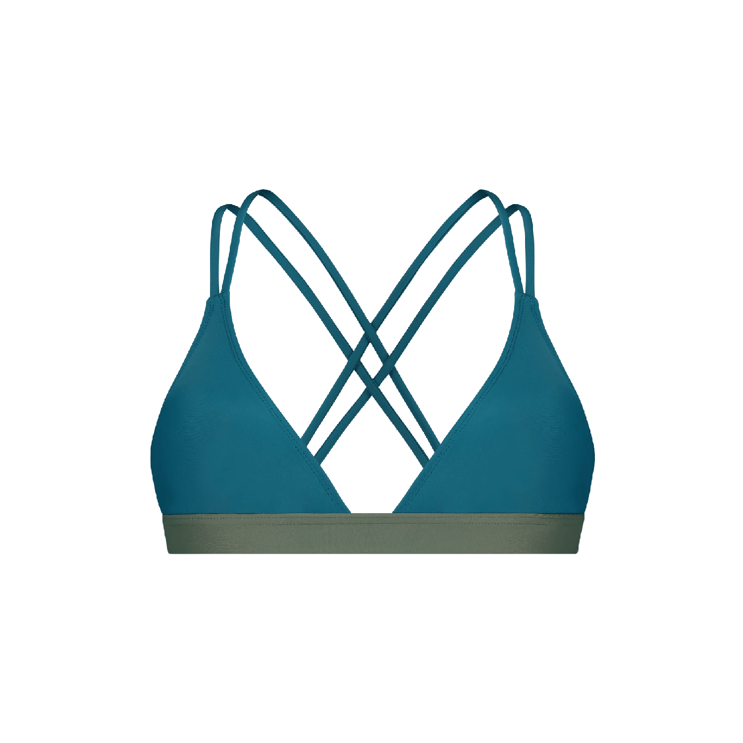 Bikini Top Cross ― Teal / Green - WALLIEN