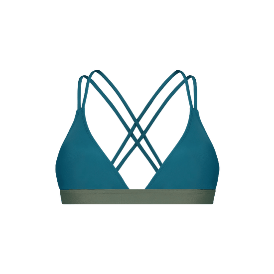 Bikini Top Cross ― Teal / Green - WALLIEN