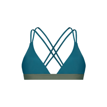 Bikini Top Cross ― Teal / Green - WALLIEN