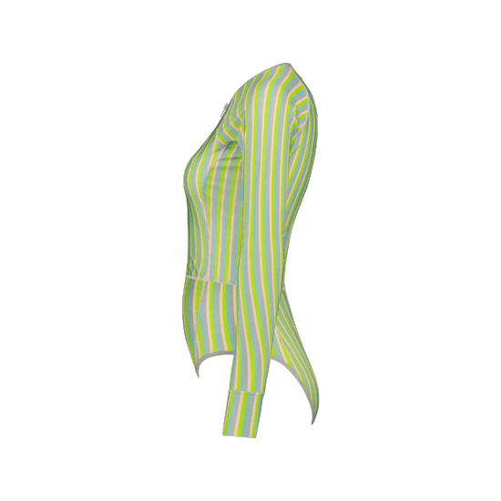ONE PIECE SWIMSUIT LONGSLEEVE - Multi Color Stripe - WALLIEN