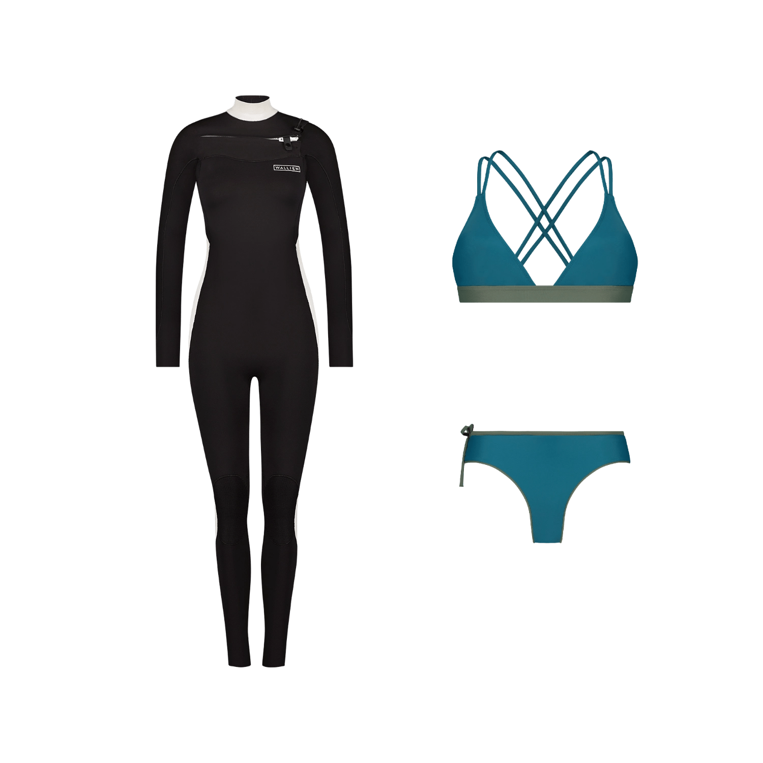 Wetsuit 3/2 - Retro Monochrome + Bikini Set - WALLIEN